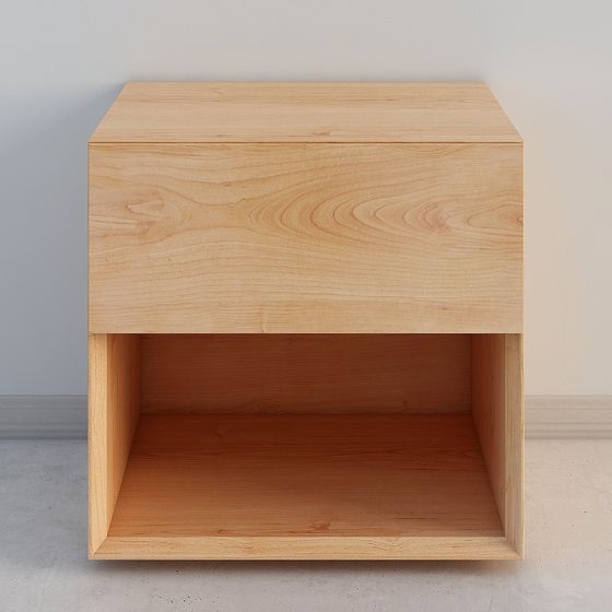 Elegant Low-Polygon Wooden Side Table 3D model