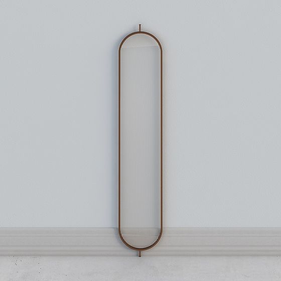 Modern Glass Partition 3D Model in Earth Color
