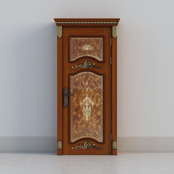 Elegant Classic Wooden Door 3D model