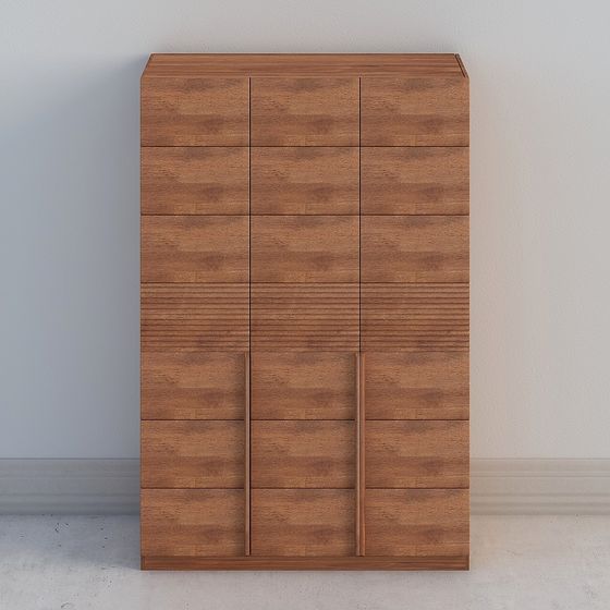 Wood Texture Storage Cabinet 3D model