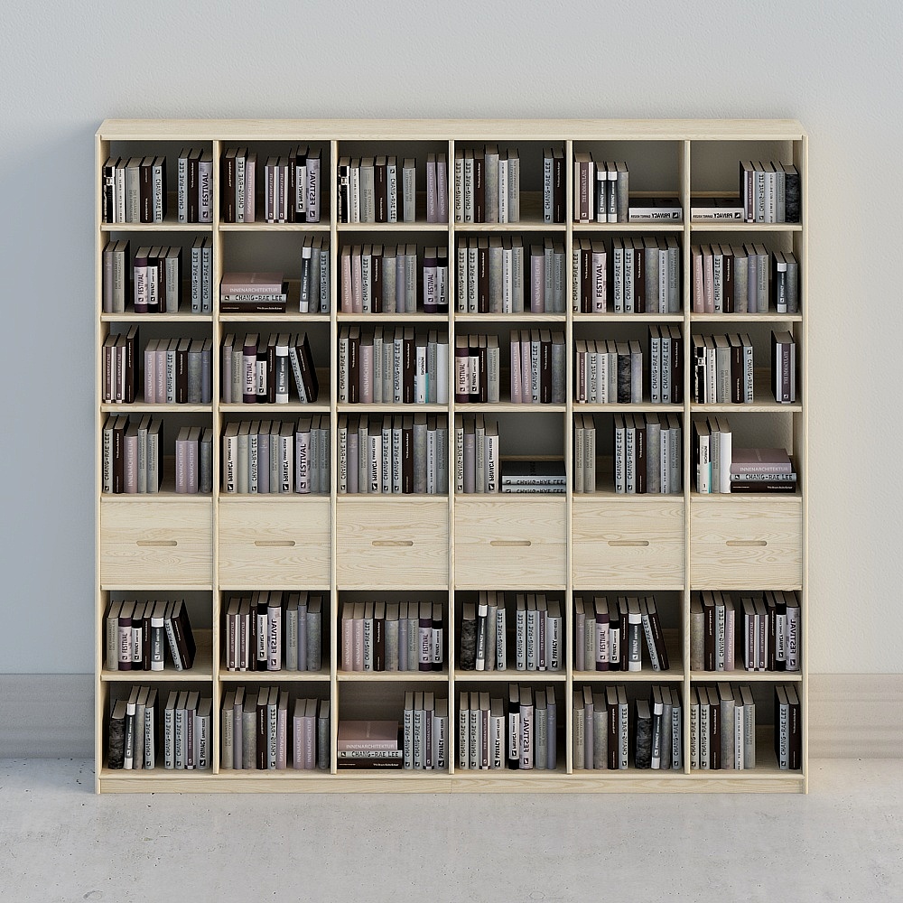 白色蠟木 SG-08 經典新中式無門無背板書櫃