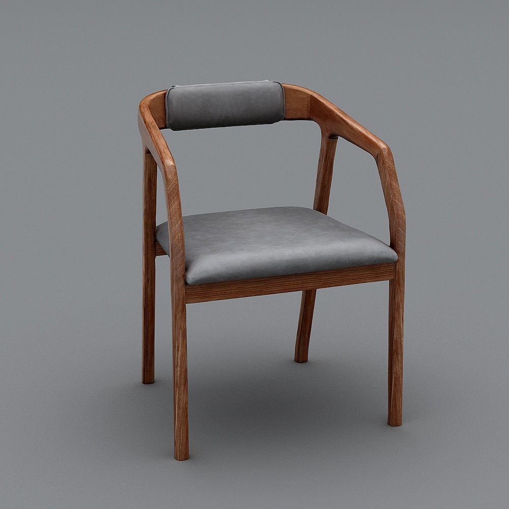 Elegant Low-Poly Chair 3D model