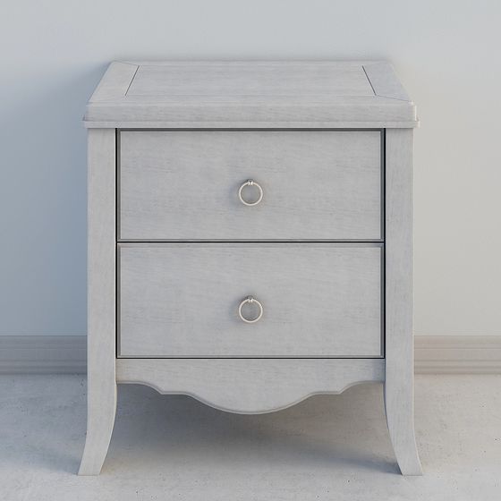 Elegant Low-Polygon Bedside Table 3D Model