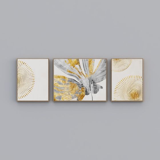 Abstract Golden Radiance 3D model for Creative Spaces