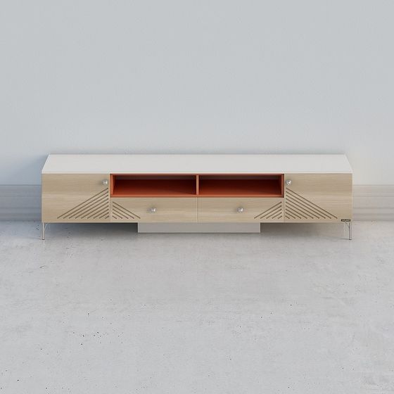 Modern Low-Poly TV Cabinet 3D model