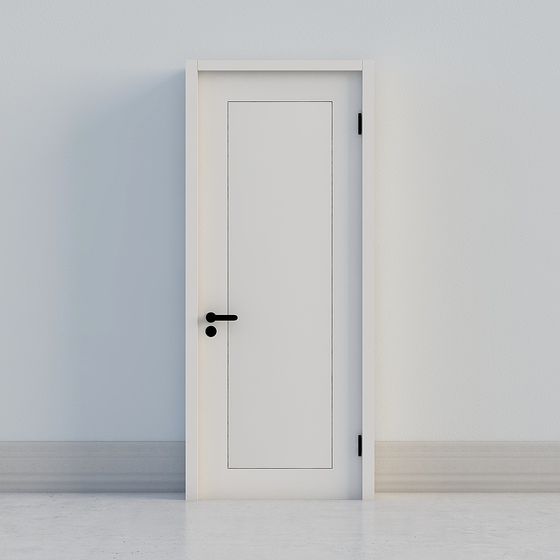 Elegant White Classic Door 3D Model for Modern Interiors