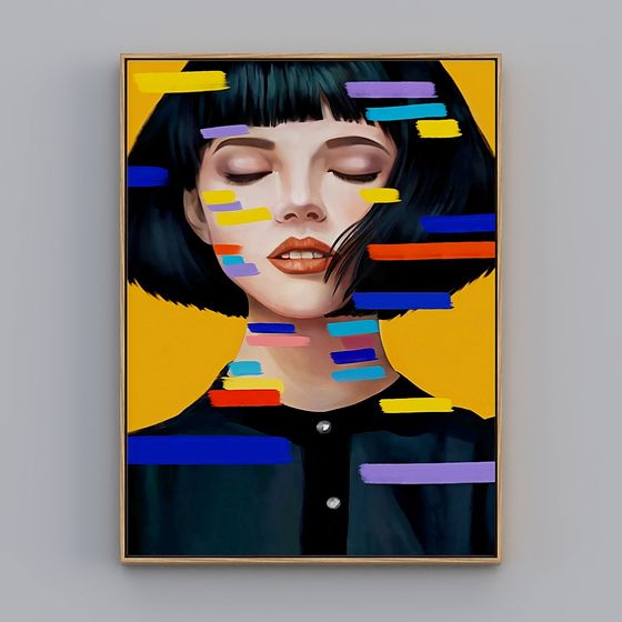 Abstract Female Portrait 3D Model - Low Poly Design