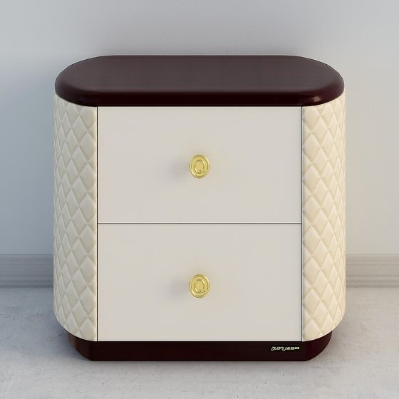 Elegant Leather Nightstand 3D model for Modern Spaces