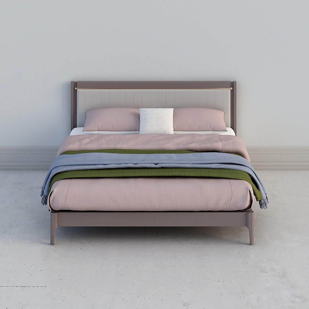 Modern Low-Poly Bed Frame 3D model