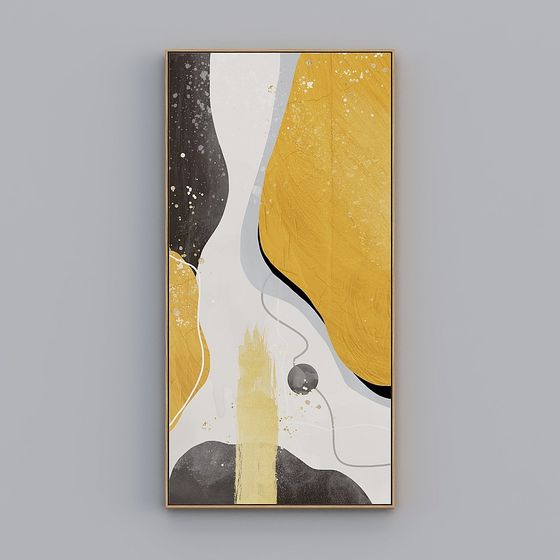 Abstract Gold Flow 3D model for Creative Projects