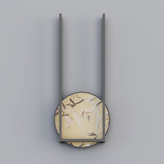 Bamboo Shadows Round Mirror 3D model