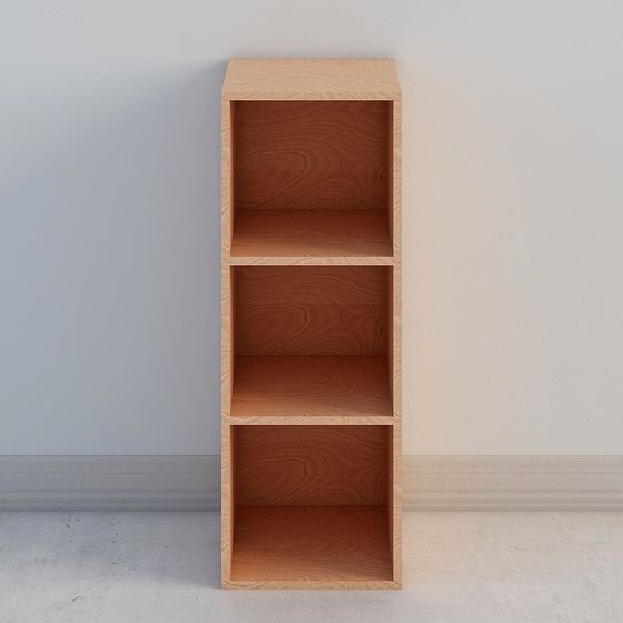 Stylish Low-Poly Bookshelf 3D model for Interiors