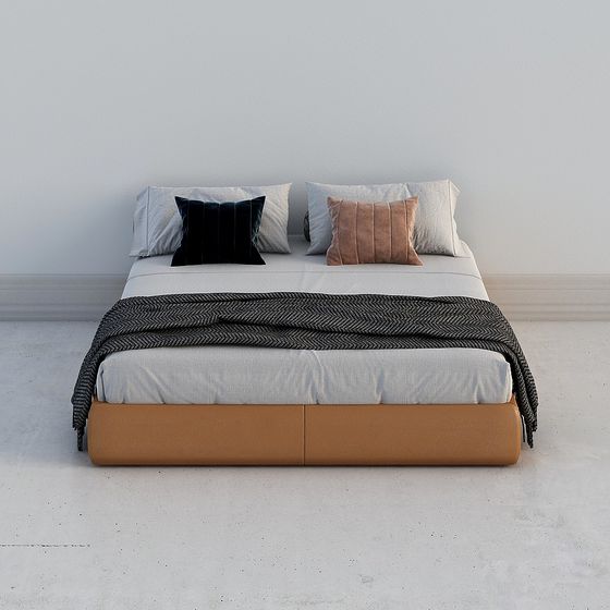 Modern Low-Poly Bed 3D model