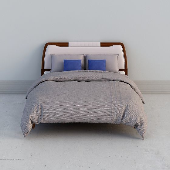 Elegant 3D Bed Model for Modern Interiors