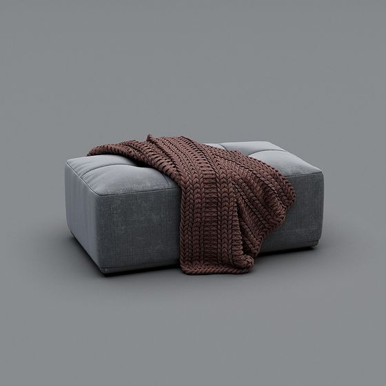 Minimalist Fabric Stool 3D model for Modern Interiors