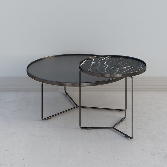 Urban Retreat Coffee Table 3D Model – Black Marble Design