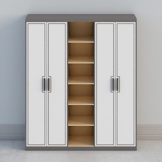 Elegant Low-Poly Storage Cabinet 3D model for Interiors