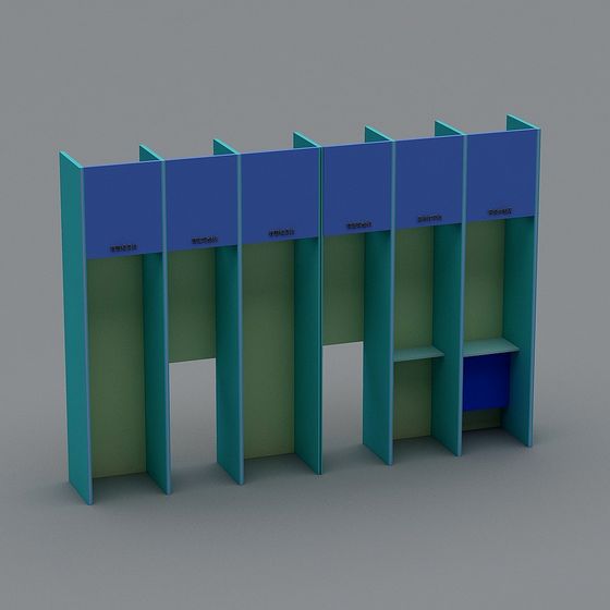 Modular Partition Wall Low Poly 3D model