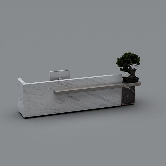 Elegant Reception Desk 3D Model for Modern Spaces