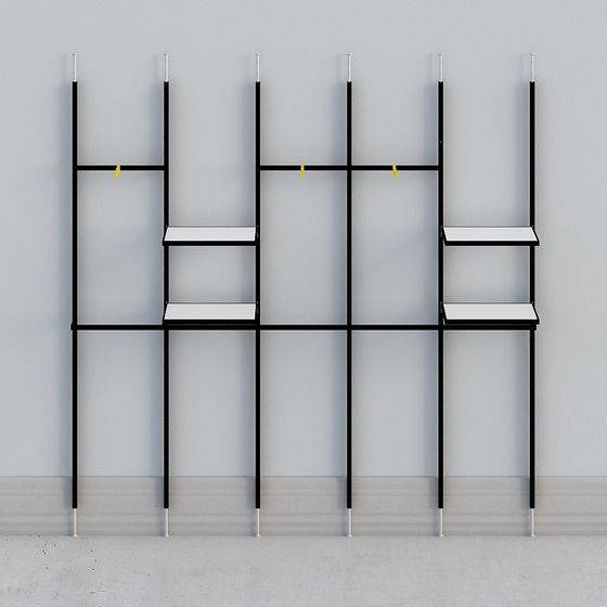 Stylish Modular Bookshelf 3D model for Creative Spaces