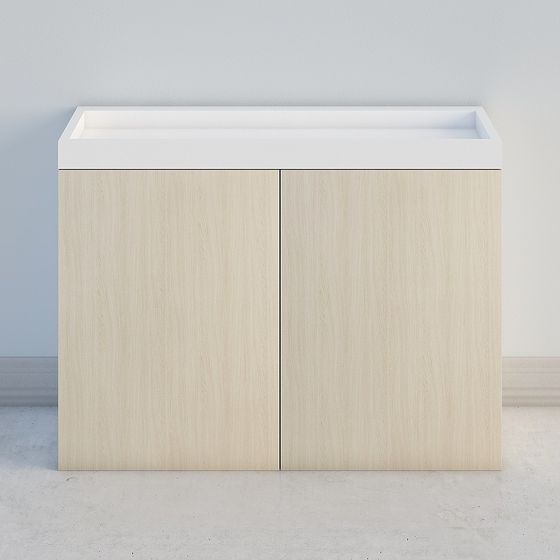 Stylish Earth Color Wall Cabinet 3D Model for Home Storage