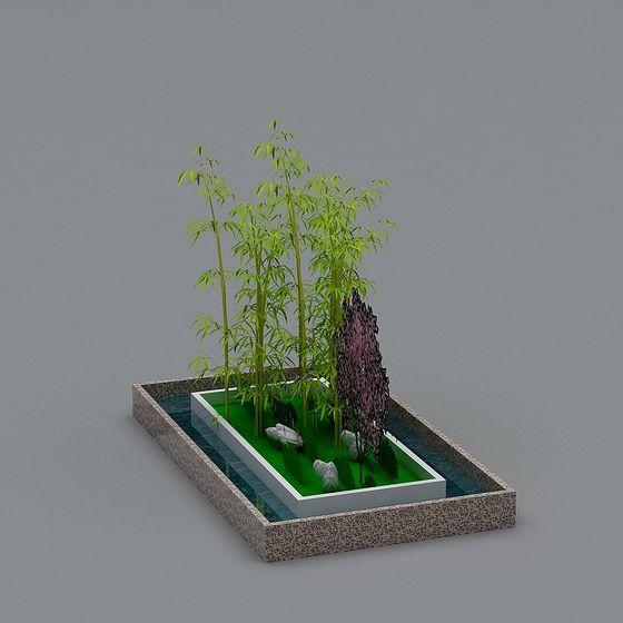 Bamboo Grove Water Pool 3D model