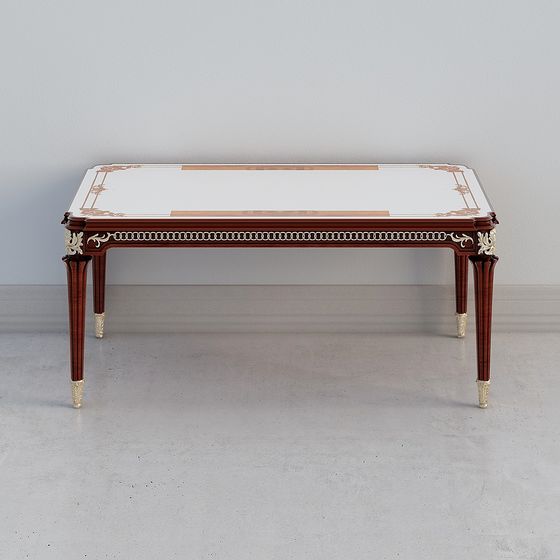 Elegant Classical 3D Table and Chair Set Model