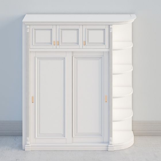 Elegant Classical Bookshelf 3D model