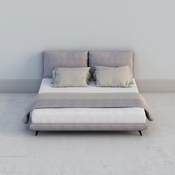 Elegant Minimalist Bed 3D model