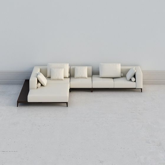 Elegant Modern Sofa 3D model for Various Interiors