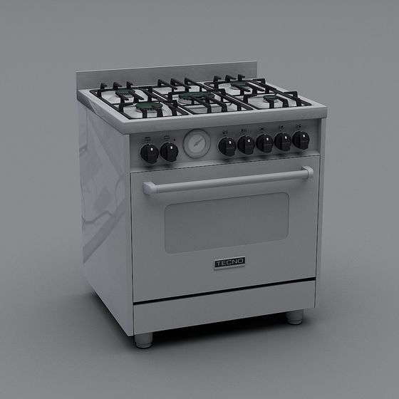 Modern Gas Stove 3D model for Sleek Kitchens