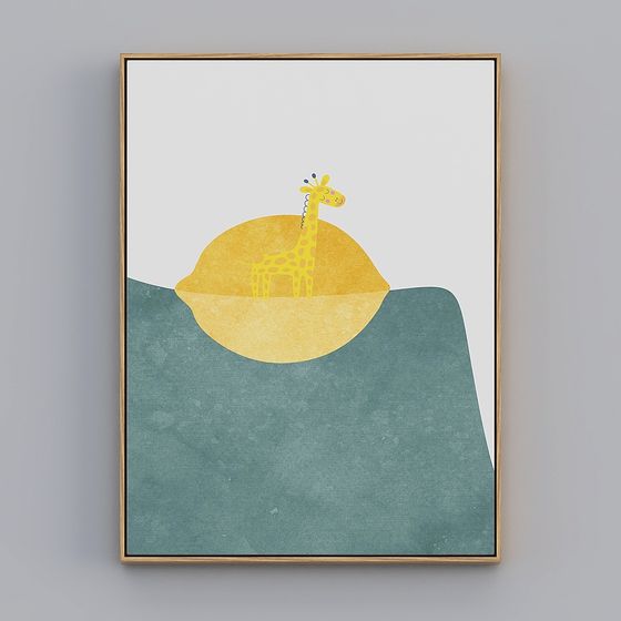 Charming Giraffe in the Meadow 3D model