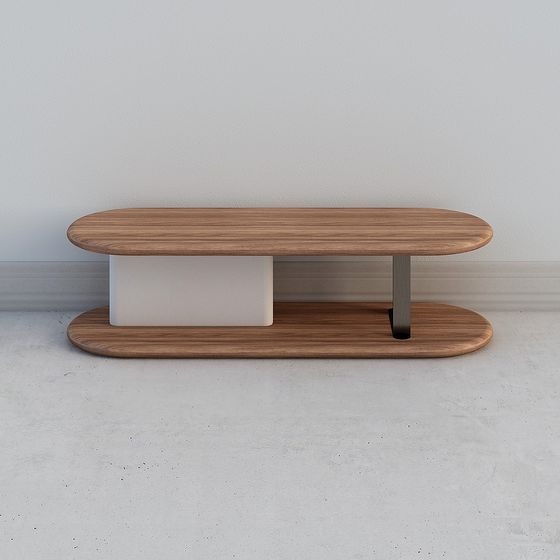 Elegant Oval Wooden Table 3D model