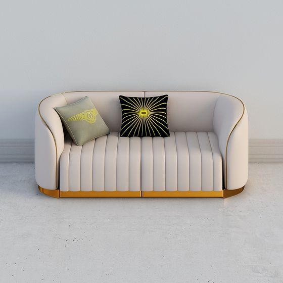 Art Deco Luxe Sofa 3D model