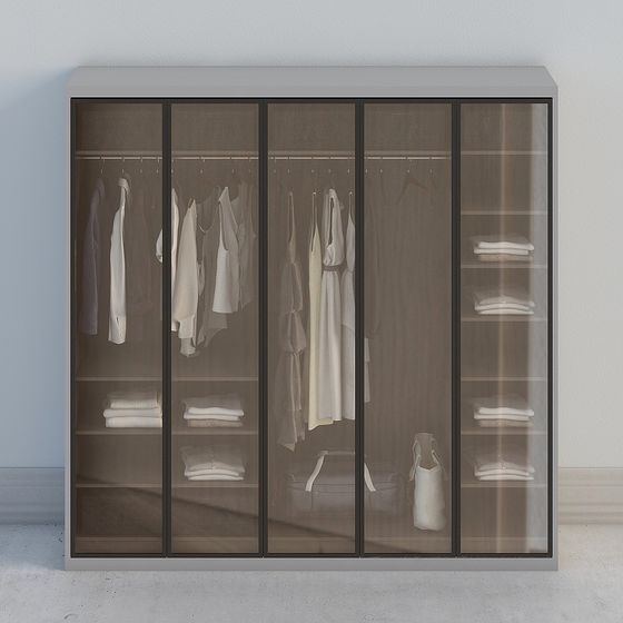 Modern Glass Wardrobe 3D model