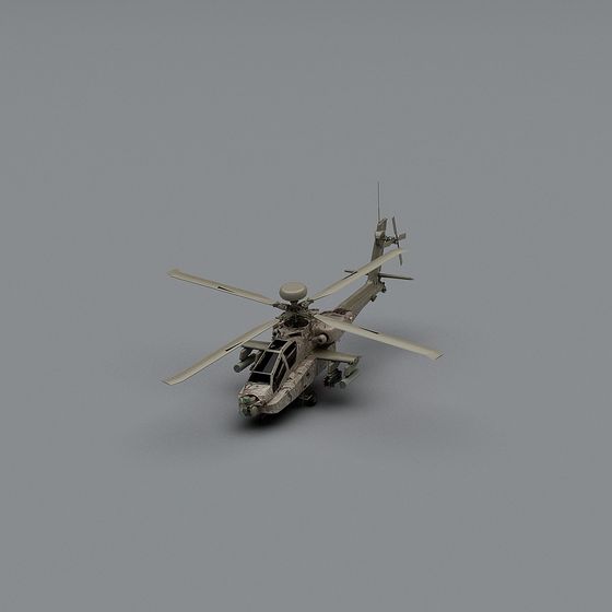 High-Detail Low-Poly Military Helicopter 3D model