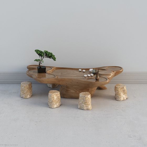 Nature's Essence Tea Table 3D model for Tranquil Designs