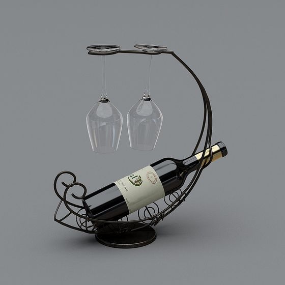 Elegant Low-Poly Wine Rack 3D model