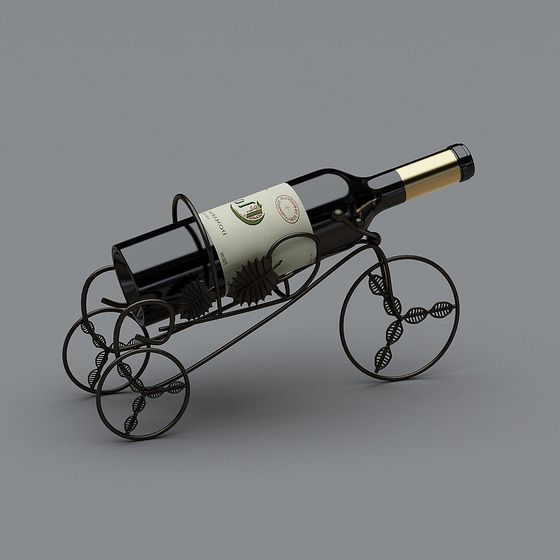 Black Wine Bottle Holder 3D Model for Stylish Storage