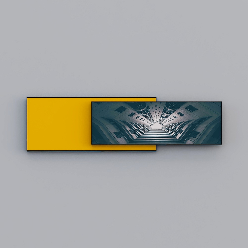 Courtesy full house with painting - modern living room decorative painting - superimposed double layer - condensed view C