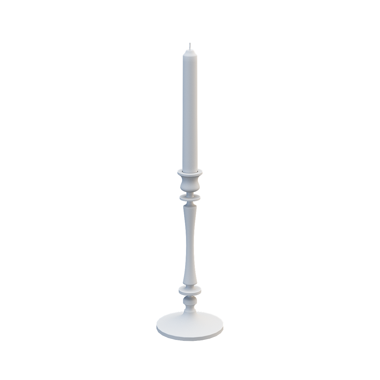 Minimalist Gray Candle Holder 3D Model – Low-Poly Design