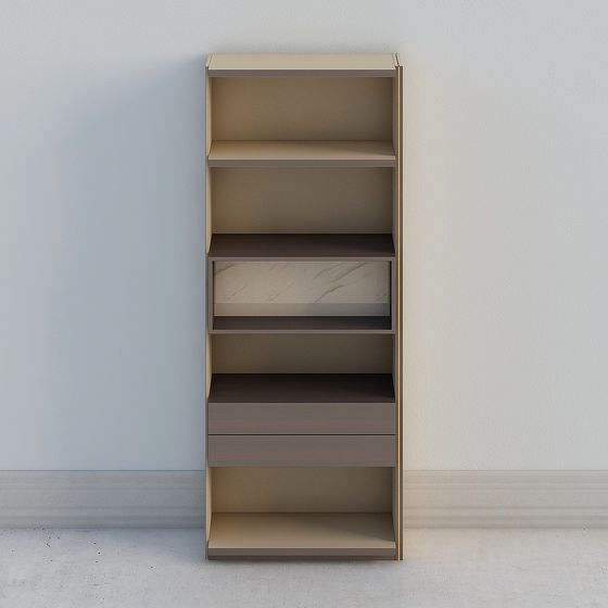 Modern Minimalist 3D Bookshelf Model