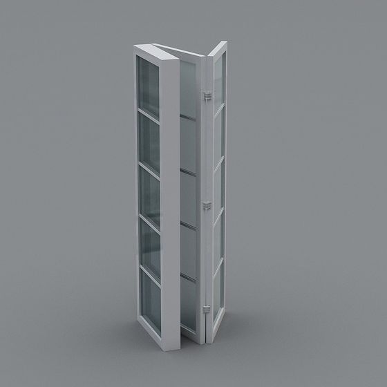 Minimalist Glass Display Cabinet 3D model