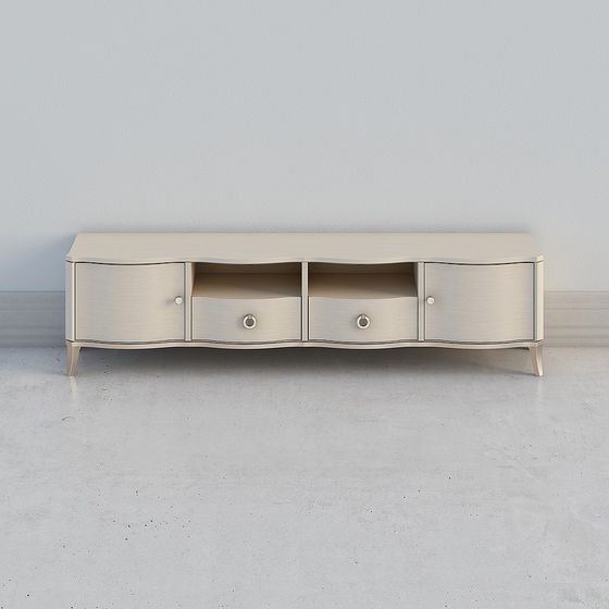 Curved Stripe TV Cabinet 3D model
