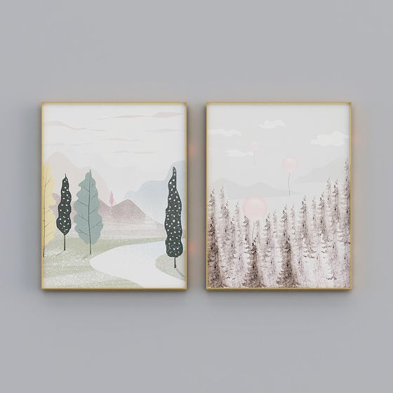 Tri ân nhà đầy tranh - tranh trang trí phòng khách hiện đại - tranh đôi phòng khách - tranh bốn mùa C