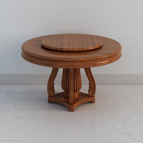 Round Model Designs Elegant Retro Round Table 3D model for Modern Design