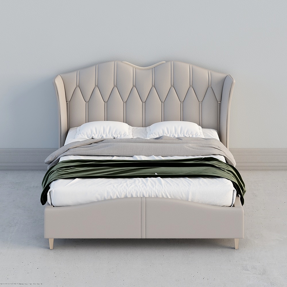 Light luxury simple leather bed modern simple master bedroom wedding bed 1.8 meters 380E-21