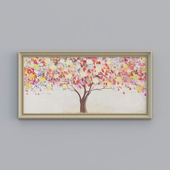 Autumn Tree Shadows Low-Poly Art 3D model for Creative Projects