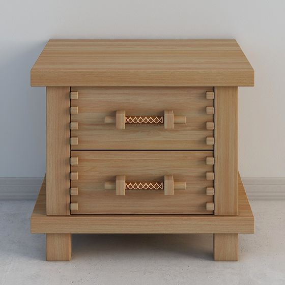 Elegant Low-Poly Nightstand 3D model