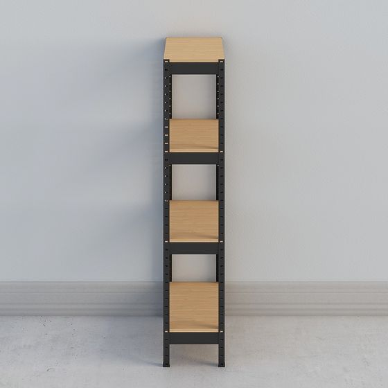Multi-Layer Kitchen Storage Rack 3D Model - Wrought Iron